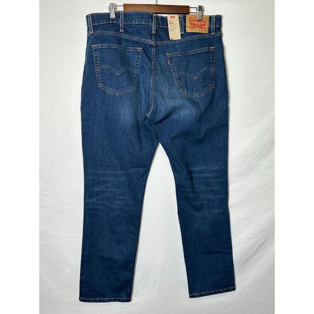 Levi's Women's Classic 511 Slim Stretch Mid Rise Blue Jeans NWT 38x30 - Picture 3 of 5